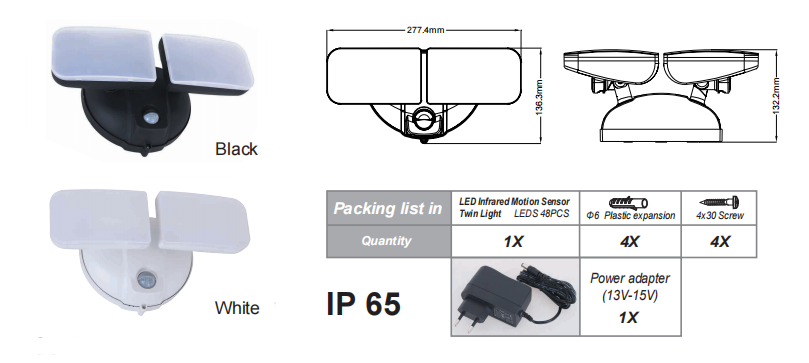 PD-2P-A LED Dobbelt lyskilde: Din smarte nattevogter